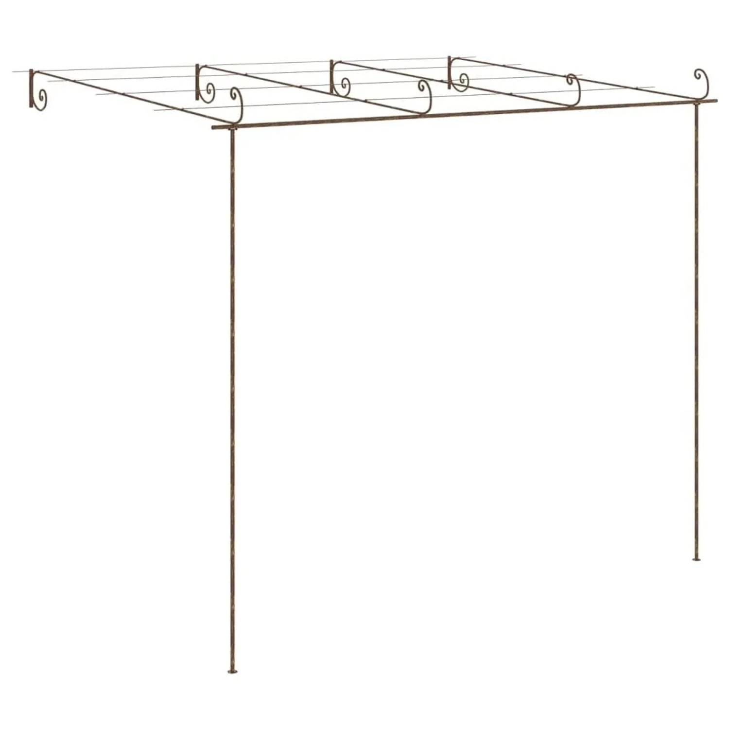 DELUKE Pergola Aus Eisen RITTO 4x3x2,5m Antik-Braun Rankhilfe Pergola Aus Metall Bausatz Freistehend Sonnenschutz Gartendeko Gartenpergola_4