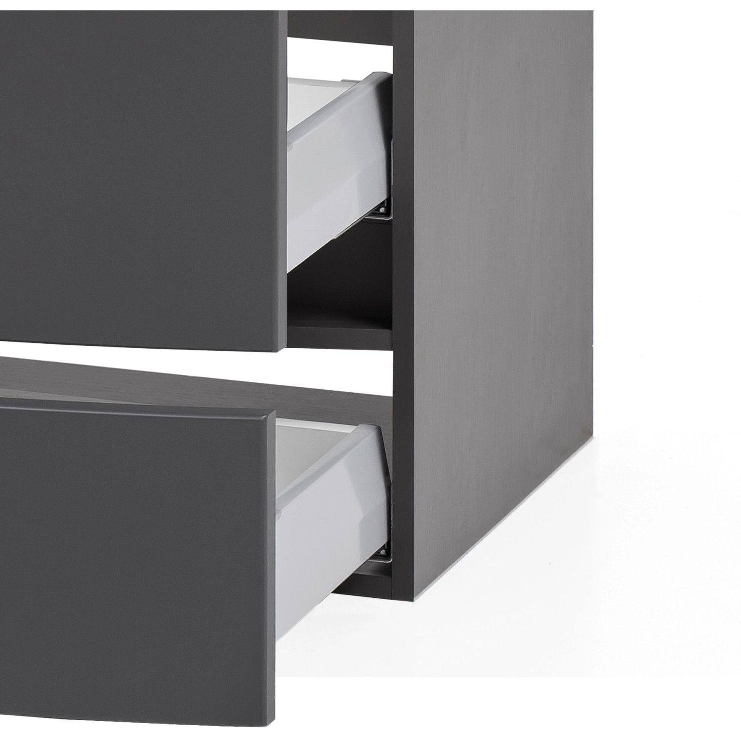 Detailaufnahme: Held Möbel Einzelwaschtisch Salerno 80 cm, grauer Waschtischunterschrank mit Schubladen.