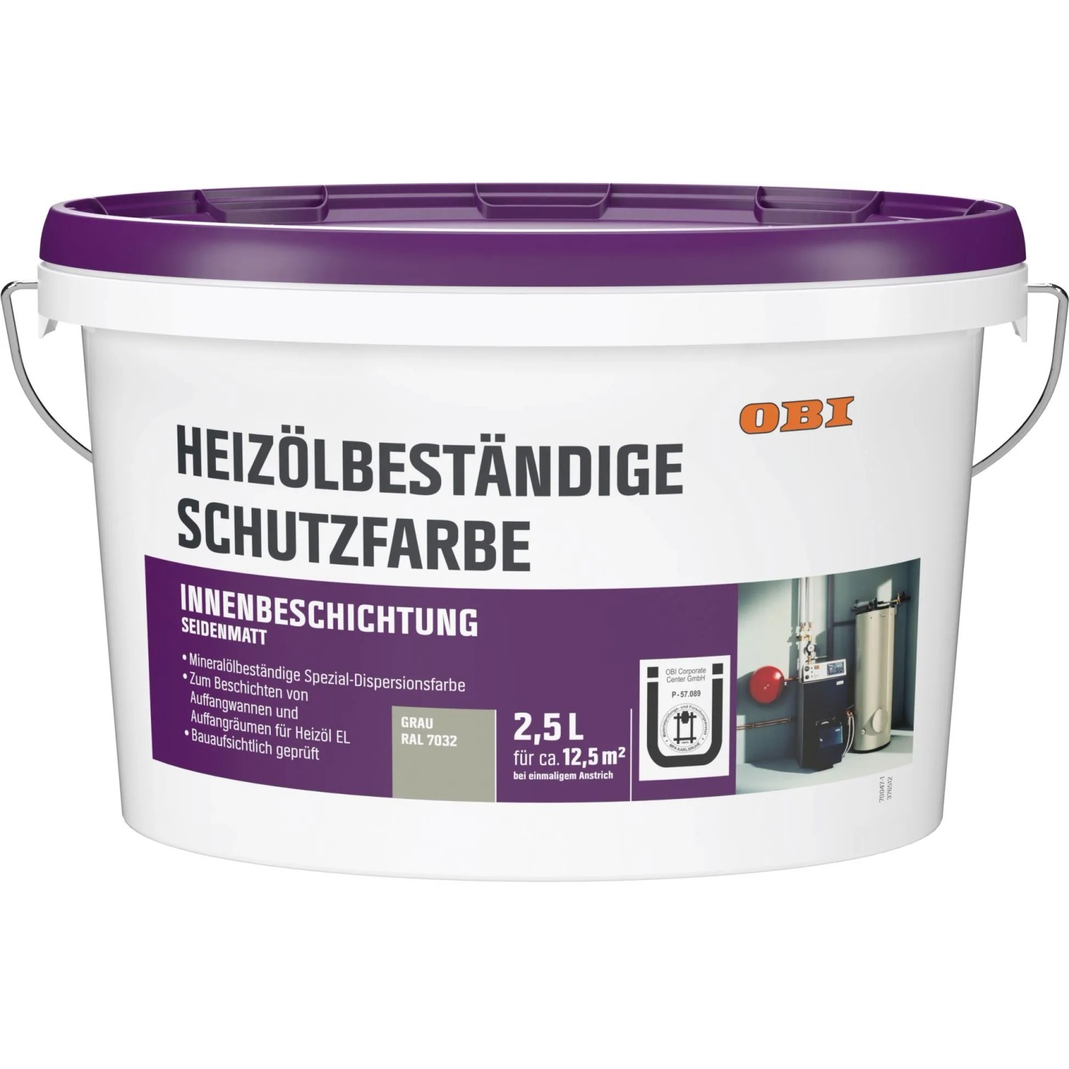 OBI Heizölbeständige Schutzfarbe Grau seidenglänzend 2,5 l