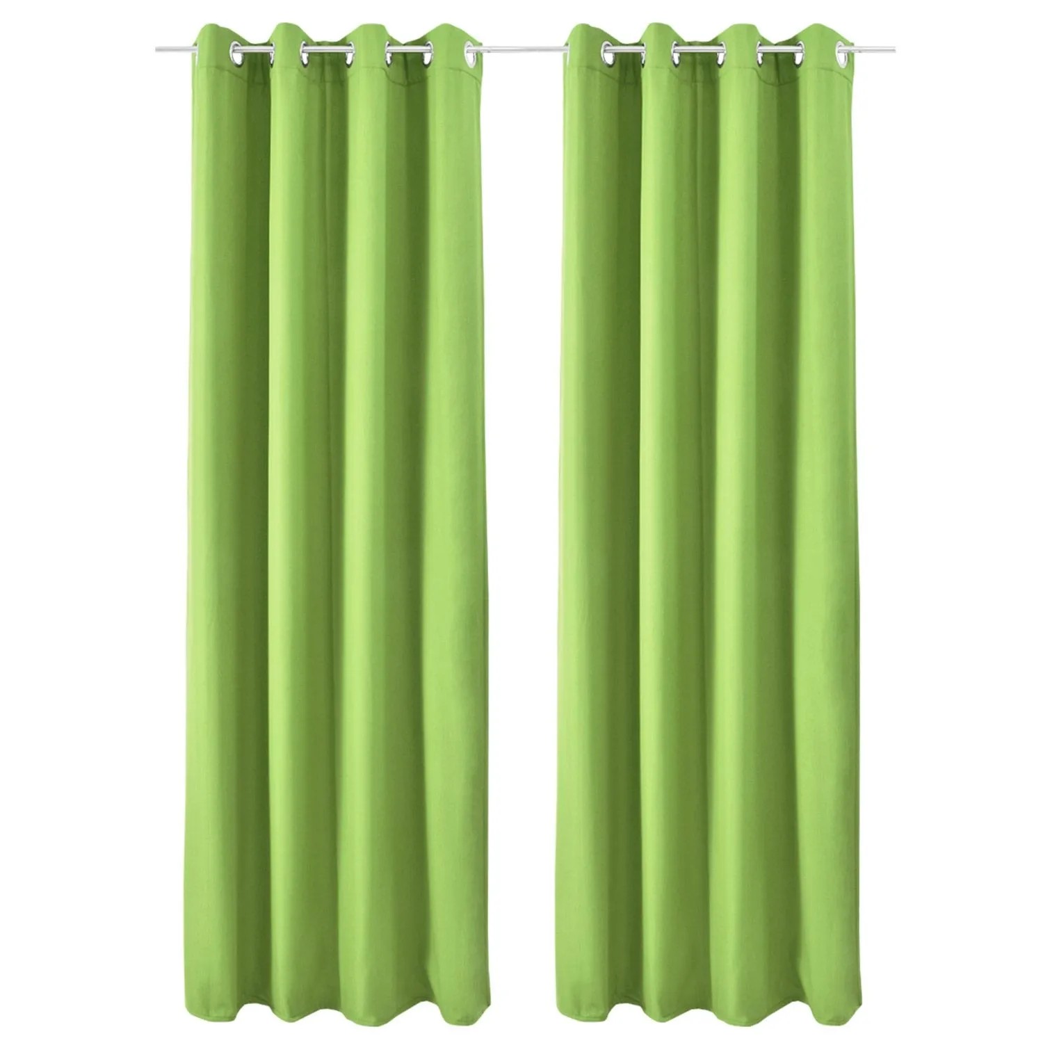 Beautissu Amelie TO Vorhang mit Öse 140x245cm Grün 2tlg