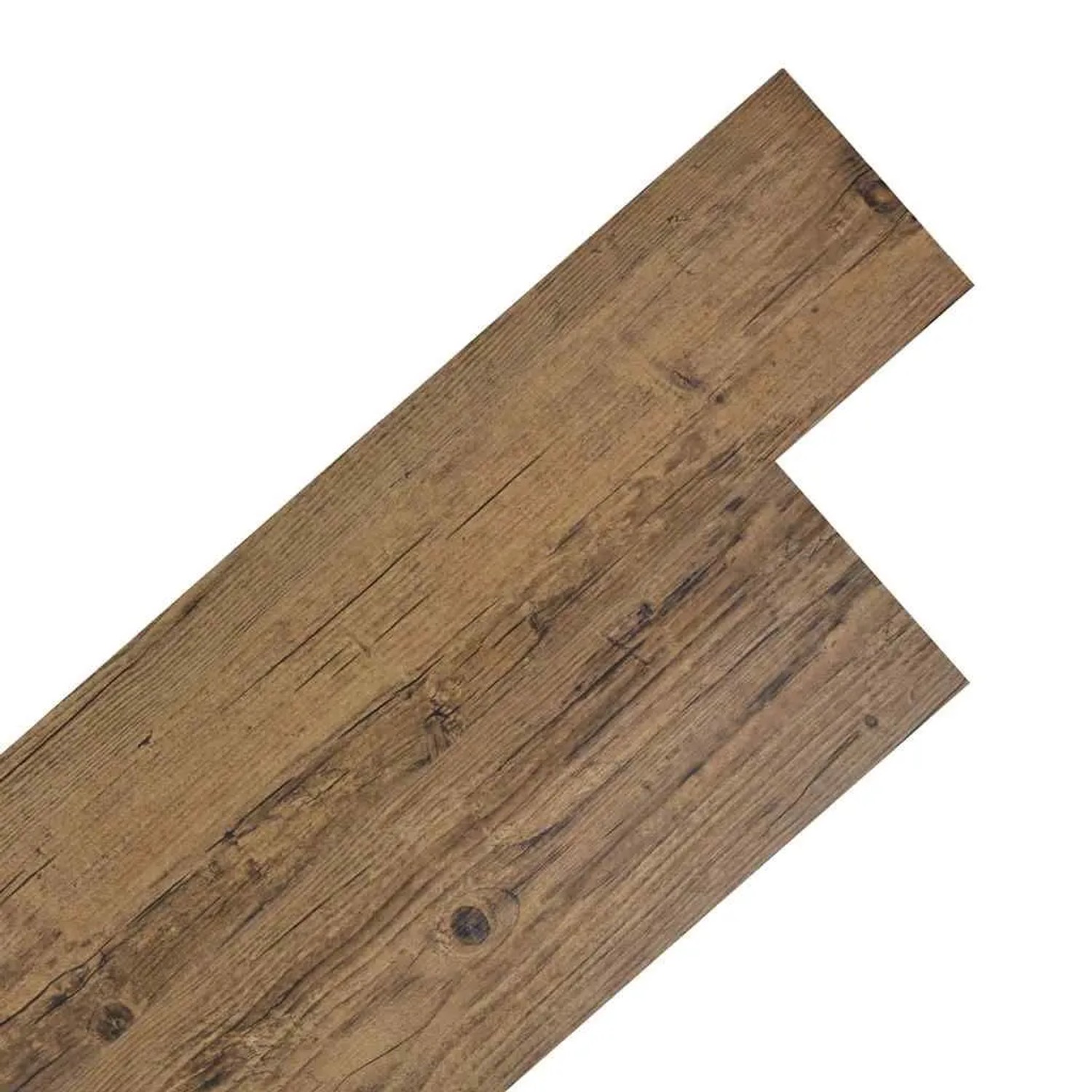 DELUKE Vinylboden PVC-Dielen Selbstklebend Wasserfest 2mm Stärke Rutschfest Laminat Vinyl Bodenbelag Laminatboden Walnussbraun 2,51 M²