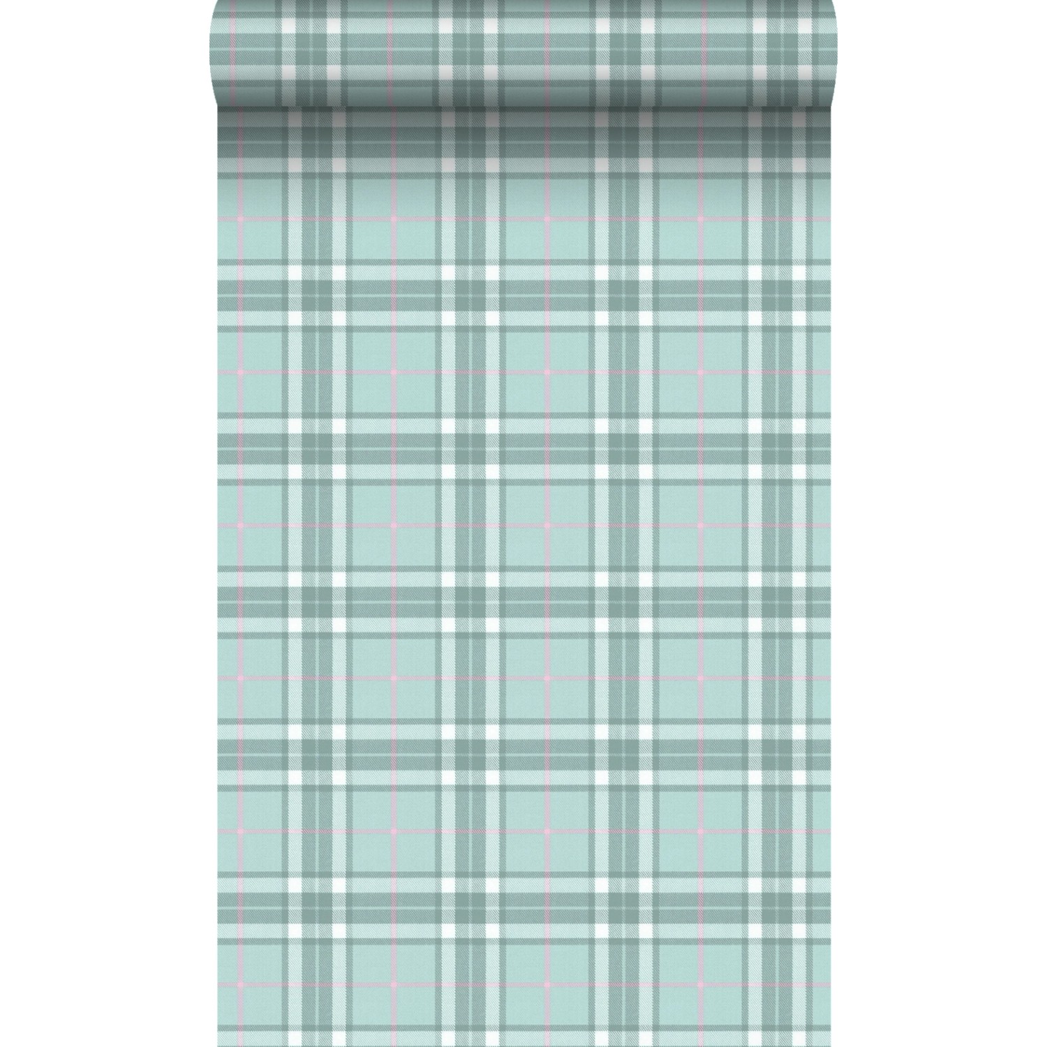 Origin Luxury Wallcoverings Tapete Karomuster Seladongrün 53 Cm X 1005 Cm 3 günstig online kaufen