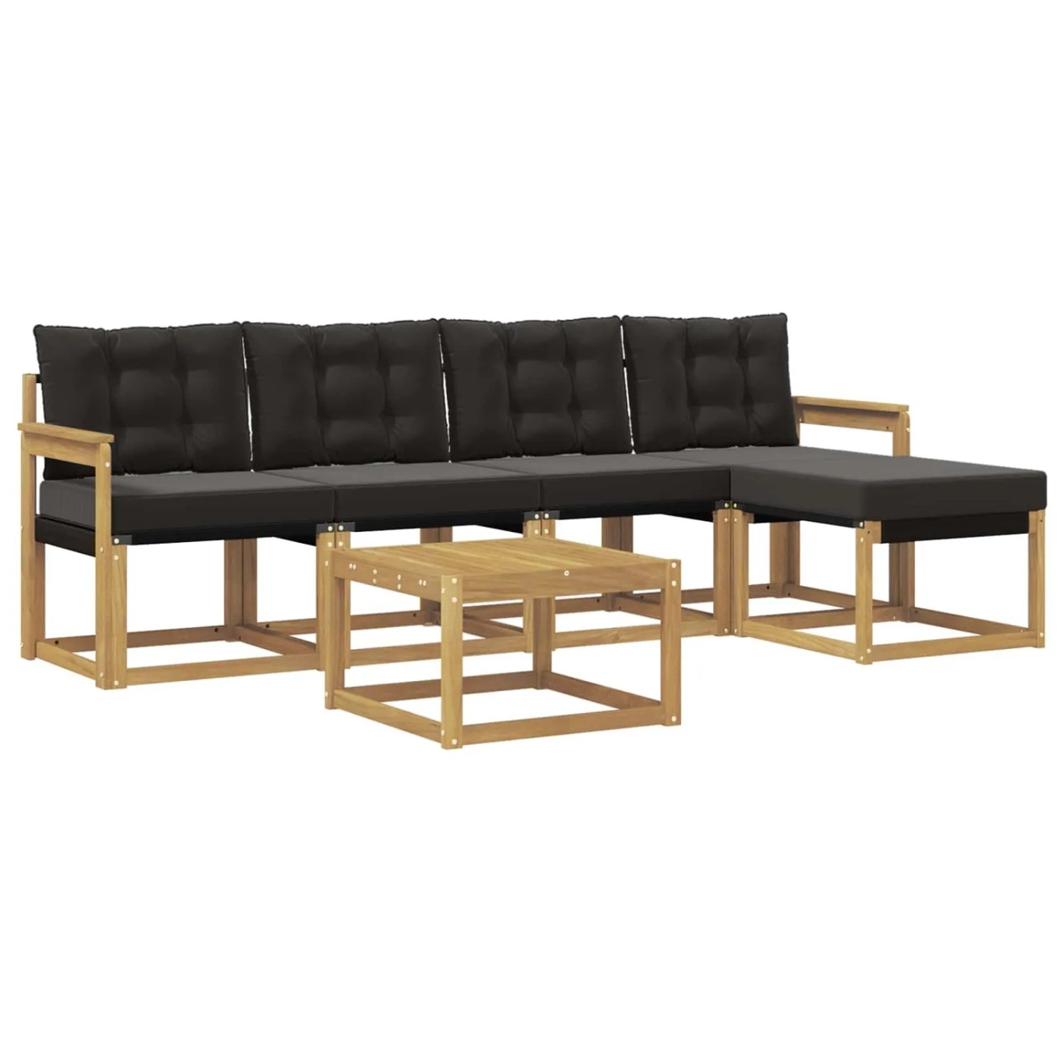 vidaXL Outdoor-Sofagarnitur mit Kissen 6-Tlg Weiß und Schwarz 3389398