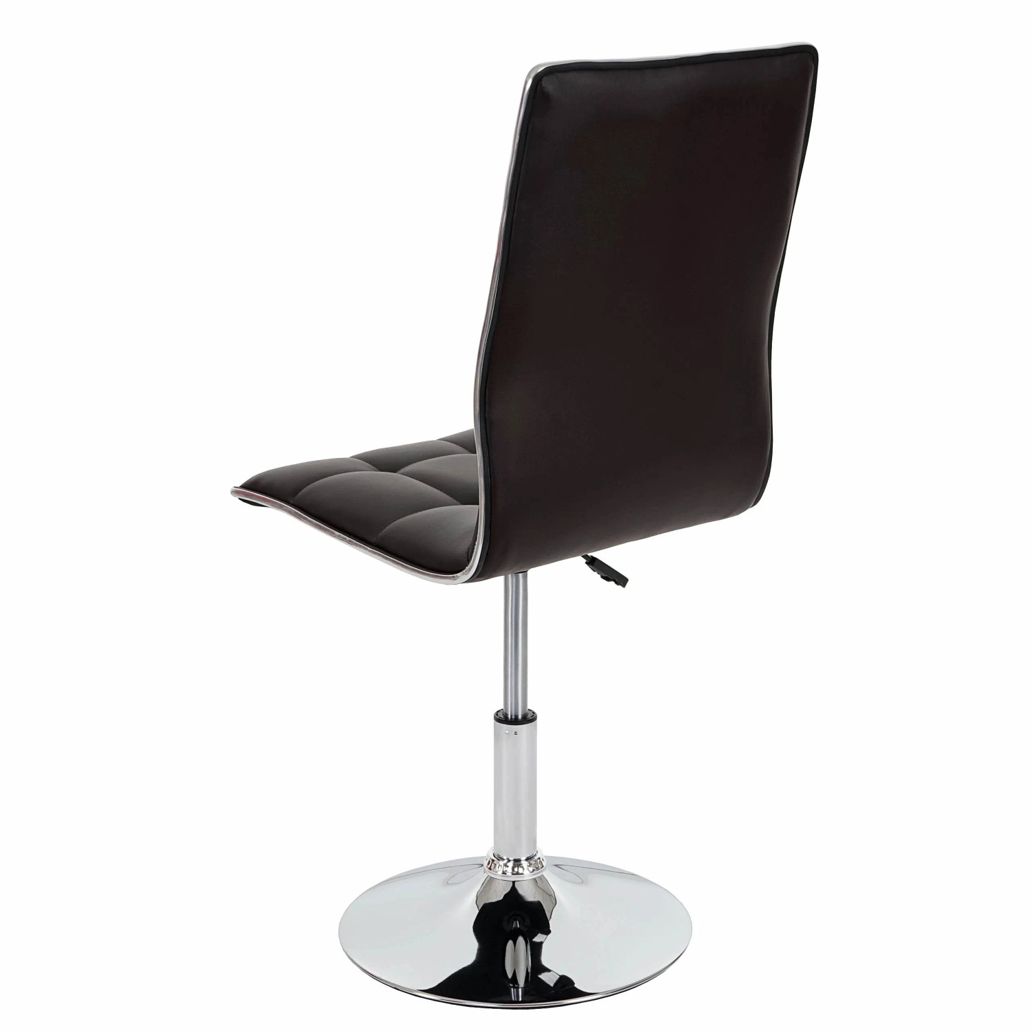 MCW Esszimmerstuhl C41, 6er-Set, braunes Kunstleder, Chromfuß, höhenverstellbar.