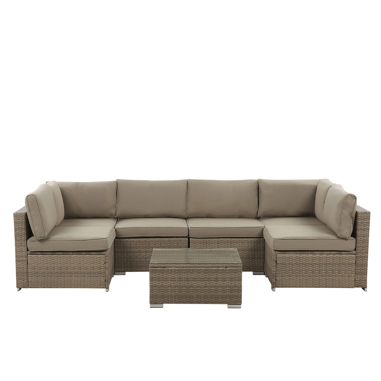 Beliani Lounge Set BELVEDERE Braun 140x280x63