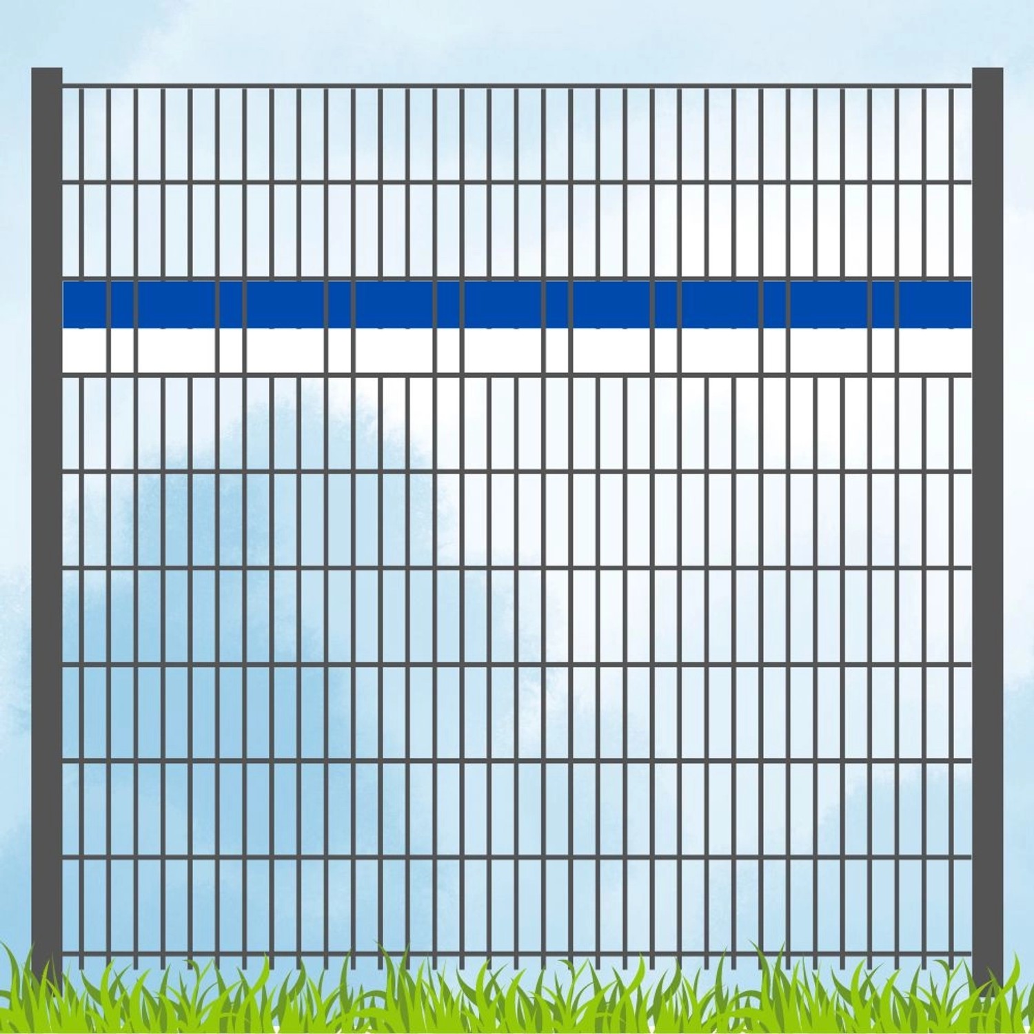 zaunzu Sichtschutz PP Sichtschutz Fanartikel Vereinsfarben Blau/Weiß Akzent günstig online kaufen