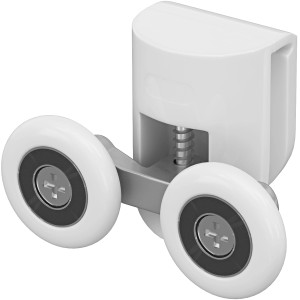 Weiße baliv Türlaufrolle Doppelt Oben für Duschkabine Belfast II (4er-Set)