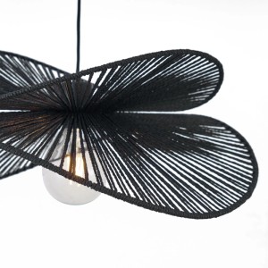 Art Deco Stehleuchte Nest in Schwarz mit schwarzem Schirm, Innenleuchte für stimmungsvolles Licht.