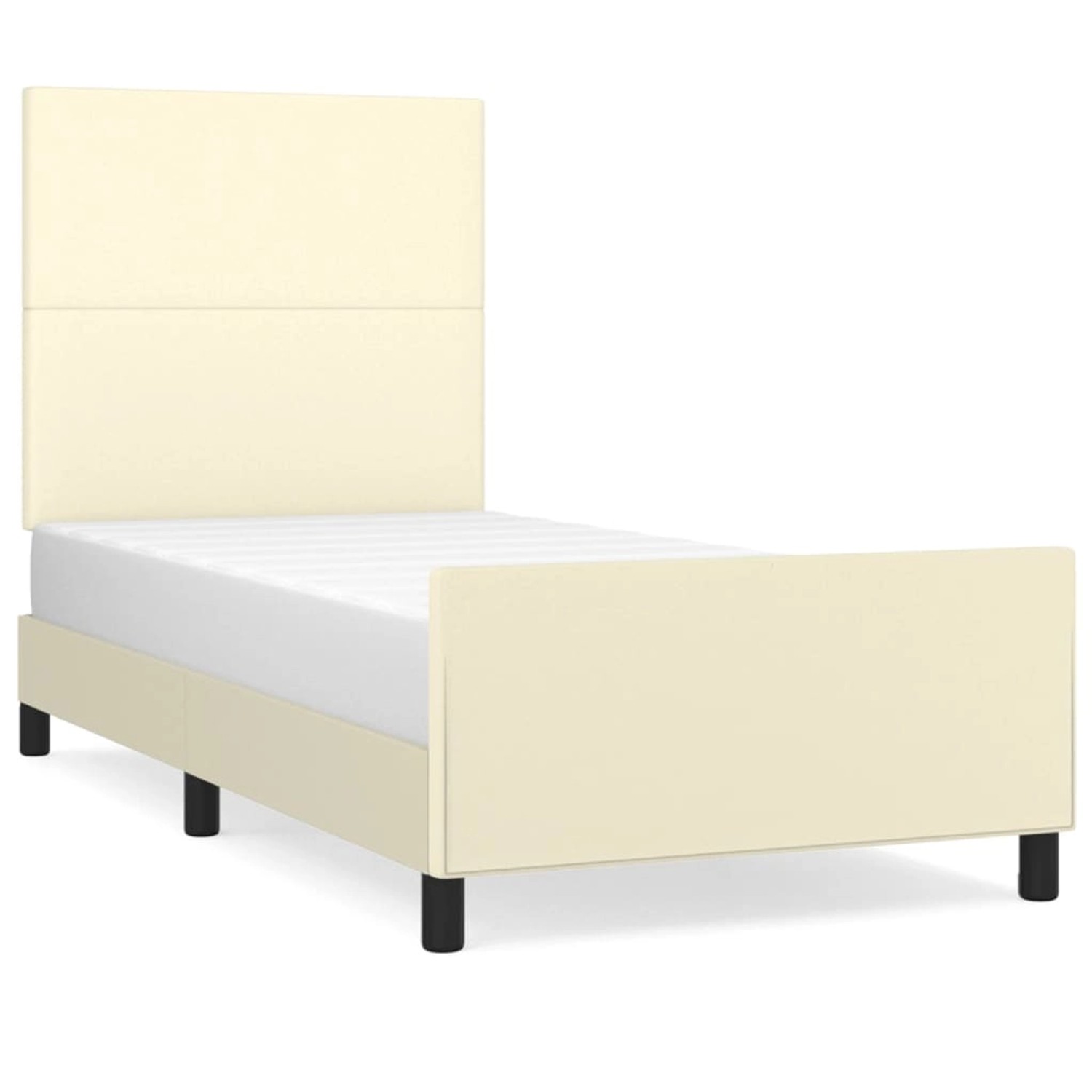 vidaXL Bettgestell mit Kopfteil Creme 80x200 cm Kunstleder 3125417 günstig online kaufen