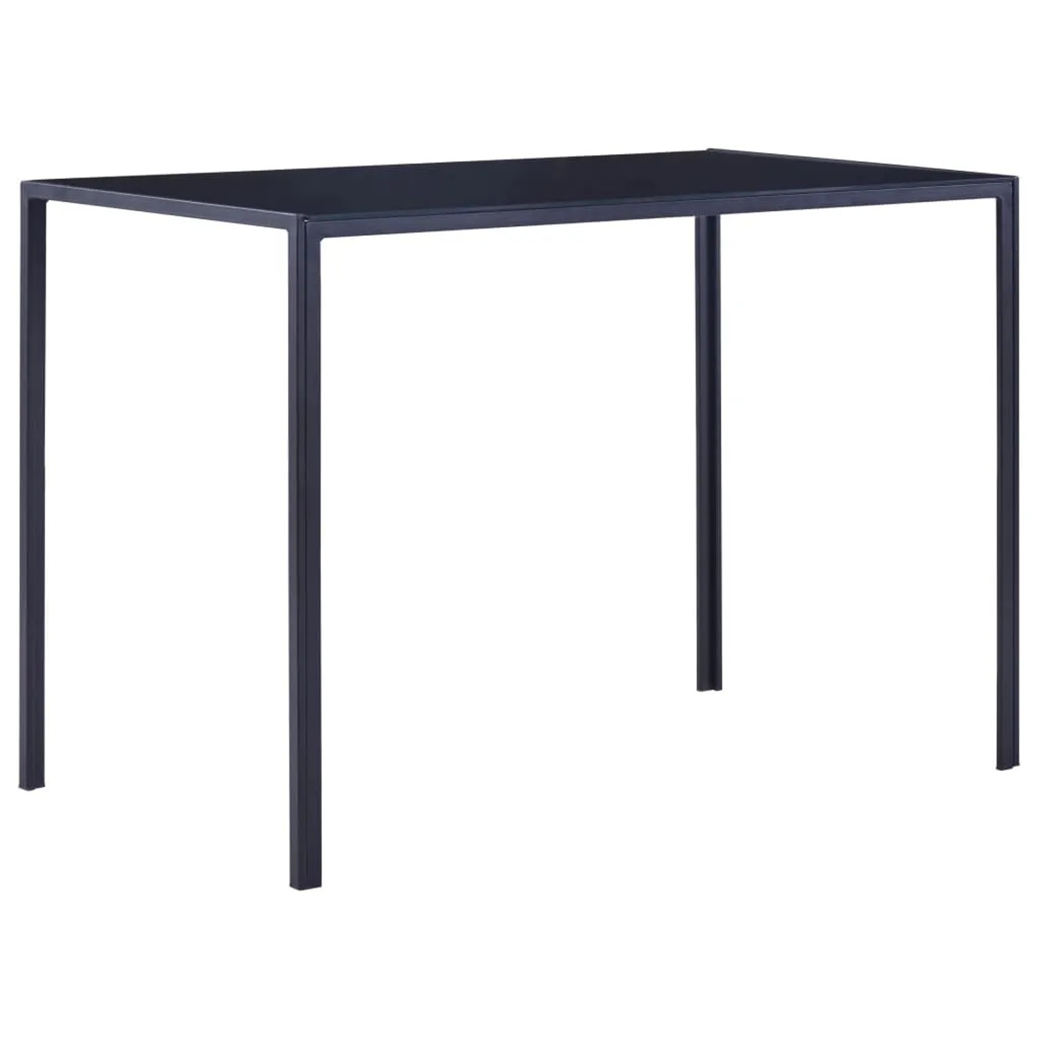 Blauer Esstisch aus Glas und Metall, Teil der 5-tlg. vidaXL Essgruppe Modell 1.