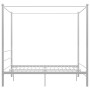 Weißes Metall Himmelbett 160x200 cm von vidaXL. Bettgestell mit Lattenrost für Schlafzimmer.