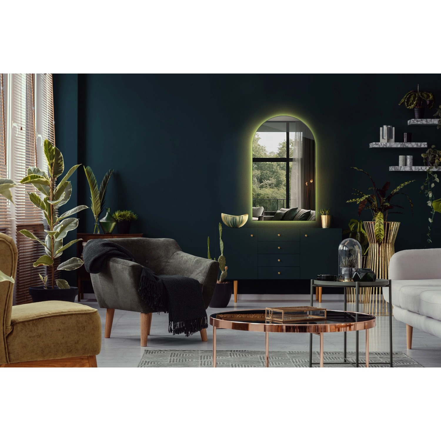 Tulup LED Spiegel LED Spiegel Bogenform 40x70 cm LED Badezimmerspiegel Moderner LED Spiegel Warmweiß 3000K_6