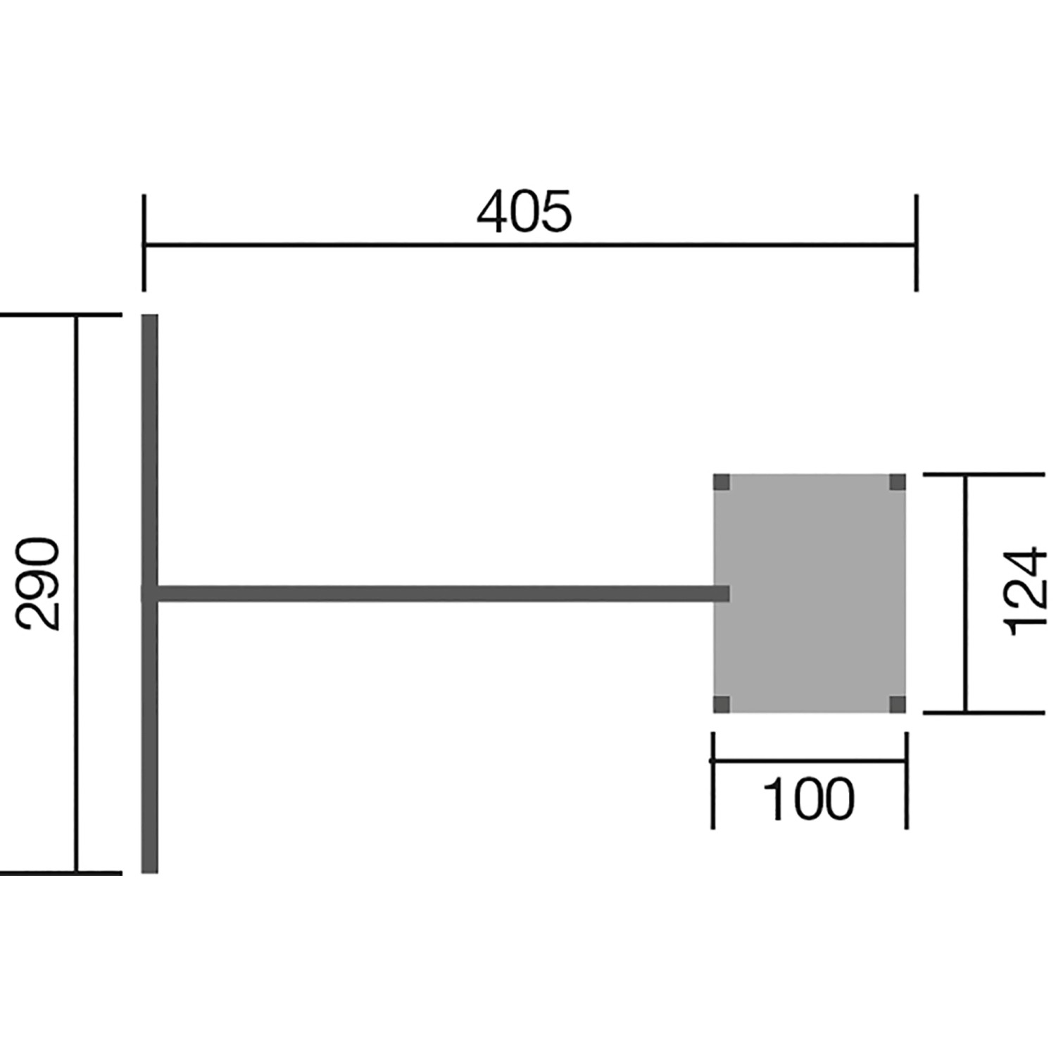 Skizze des Weka Spielhaus Drachenturm Tabaluga mit Anbauschaukel, Maße