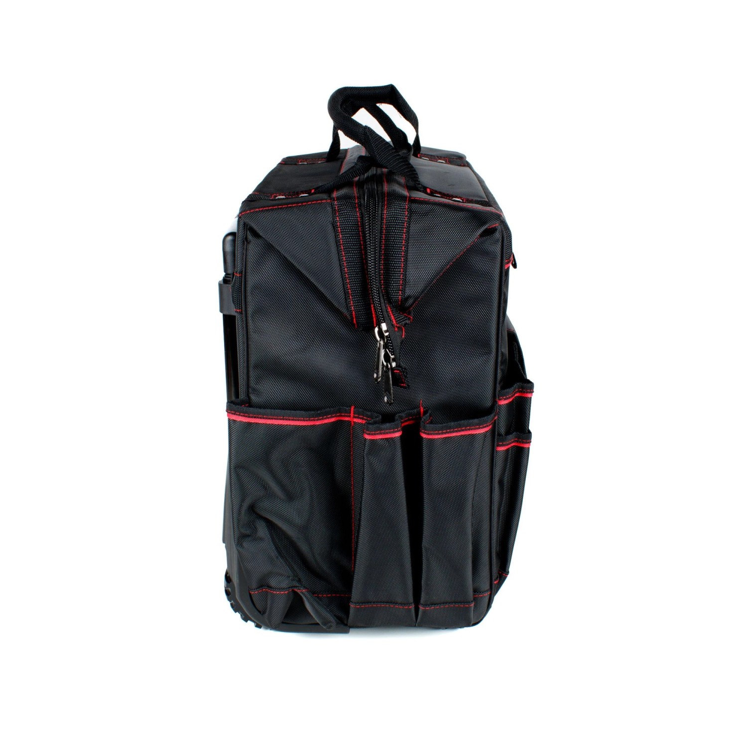 Mephisto Werkzeugtrolley Nova, strapazierfähige Arbeitstasche mit Schultergurt, schwarz/rot.