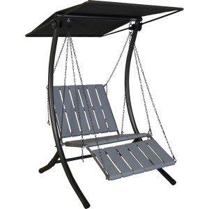 Angerer Hollywoodschaukel Luxus Smart Lime, 1-Sitzer mit Sonnendach und verstellbarer Liegefläche.