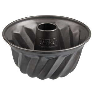 Zenker Bundform, 18,5 cm, schwarz, Mini-Gugelhupf Backform aus Stahlblech.