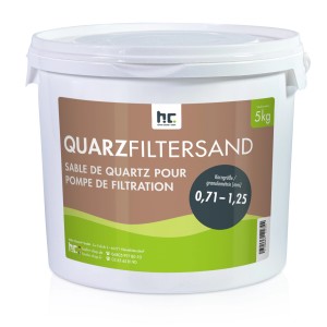 Eimer Höfer Chemie Quarzsand Filtersand, Körnung 0,71-1,25mm, 5kg für Pool Filteranlagen.
