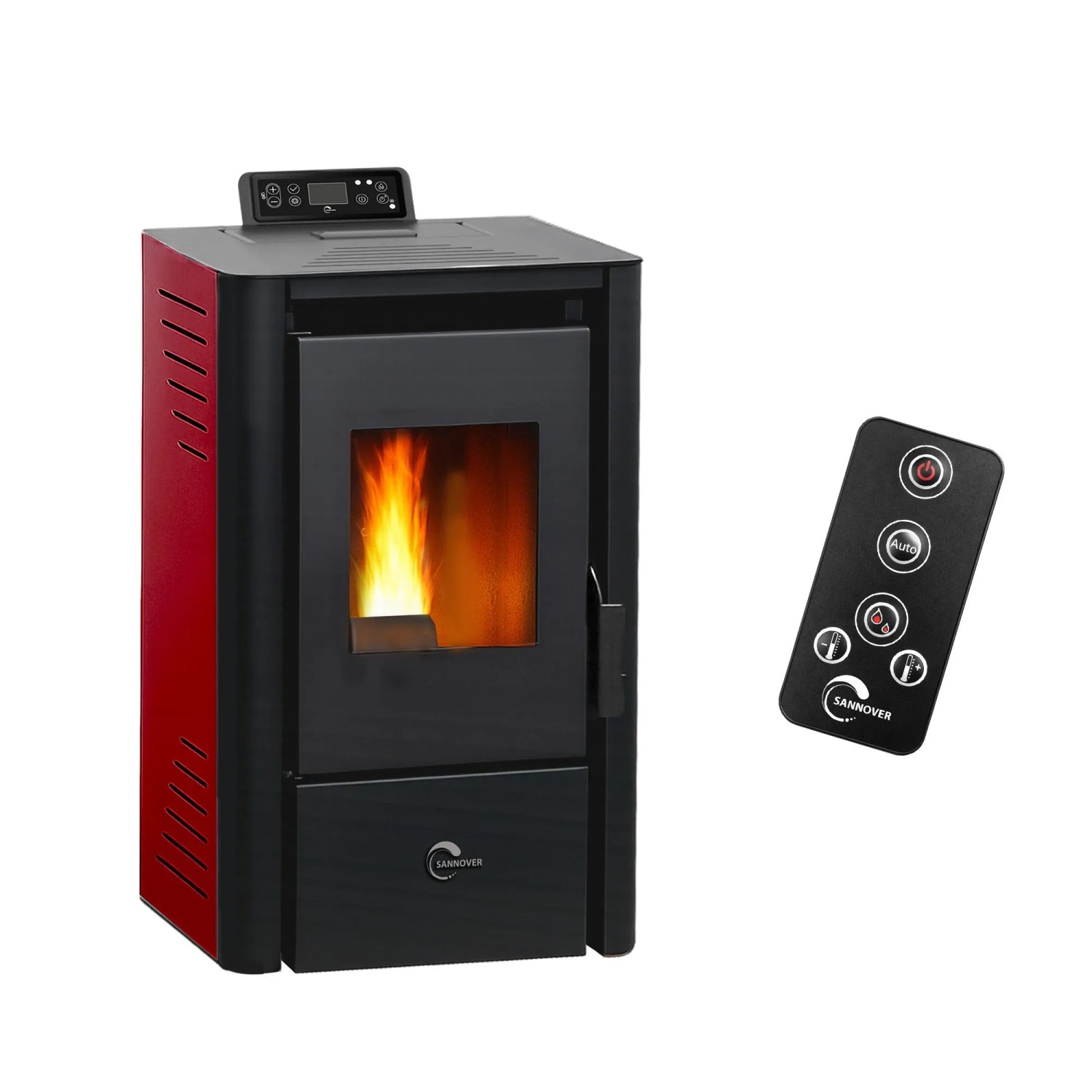 Sannover Pelletofen Anita 8,2 kW Bordeaux