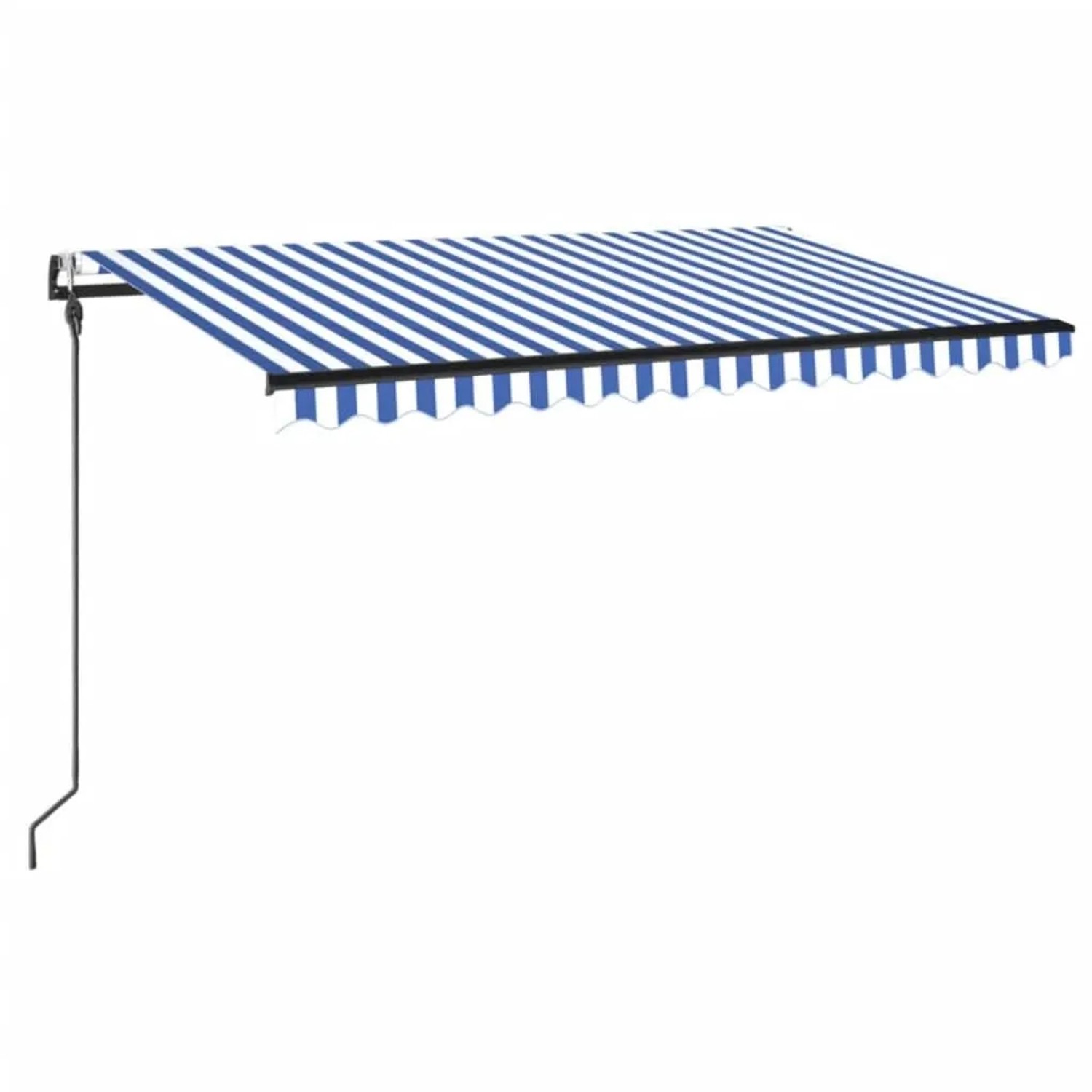 vidaXL Automatische Markise mit LED Windsensor 400x300 cm Blau Weiß 3069111