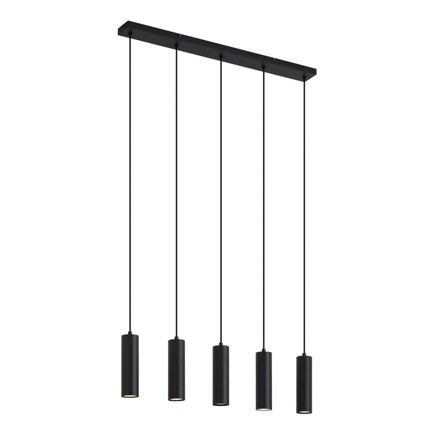 QAZQA Moderne Pendelleuchte Schwarz 5 Flammig Jeana