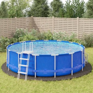 vidaXL Pool-Bodentuch Hellgrau Ø550 cm Polyester Geotextil 94222