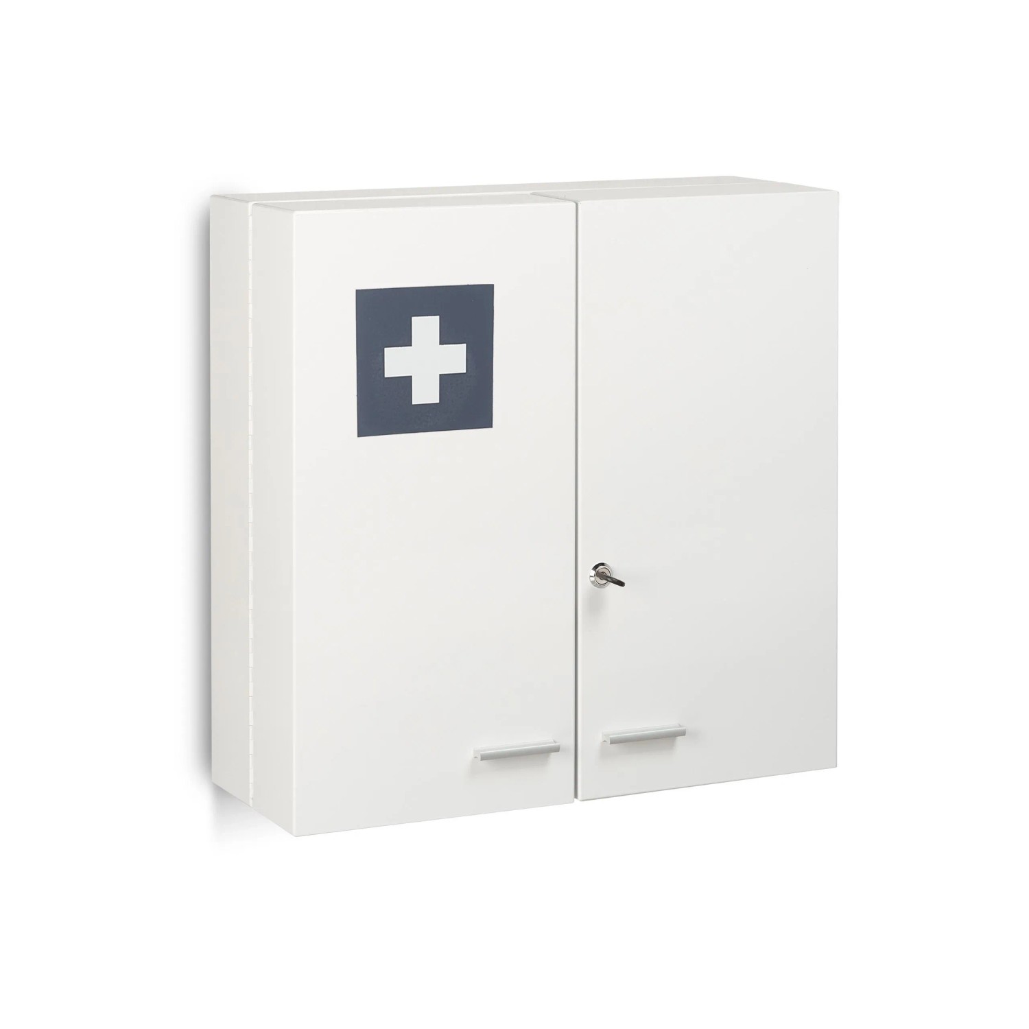Relaxdays Medizinschrank Stahl Weiß Anthrazit Abschließbar 53 cm x 53 cm x 21,5 cm 8,1 kg