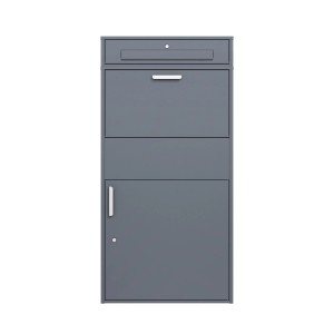 Westmann Paketbox Pavo Anthrazit aus Stahl. Freistehender Briefkasten mit Briefschlitz & Paketfach.