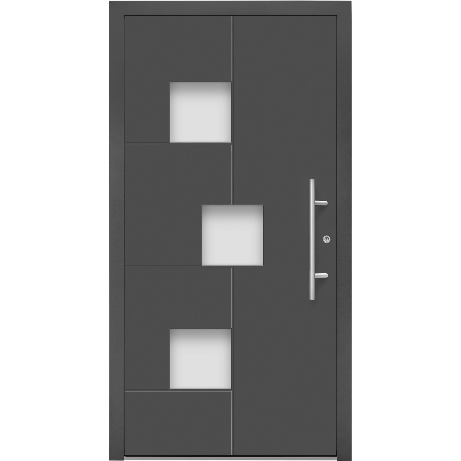 Aluminium-Haustür Moderno M530/B 110 cm x 210 cm Anthrazit Metallic Anschla günstig online kaufen