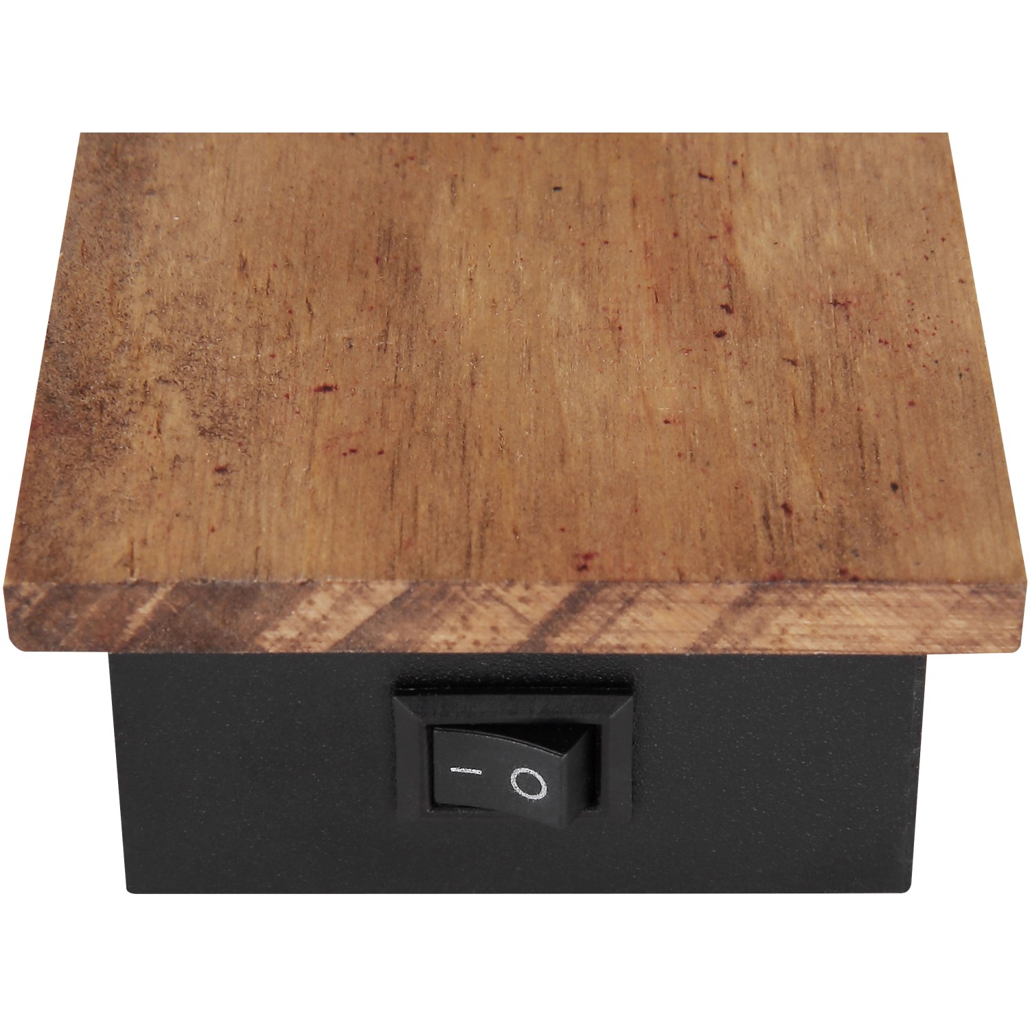 Globo Strahler Claude, 1-flammig, dunkelbraunes Holz, Rauchglas, mit Schalter.