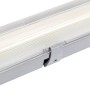 Graue Feuchtraumleuchte, 58 W, mit Befestigungsclip. Ideal für Bad, Keller und Küche.