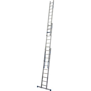 Krause Vielzweckleiter Stabilo, 3-teilig, mit 30 Sprossen/Stufen, Aluminium.