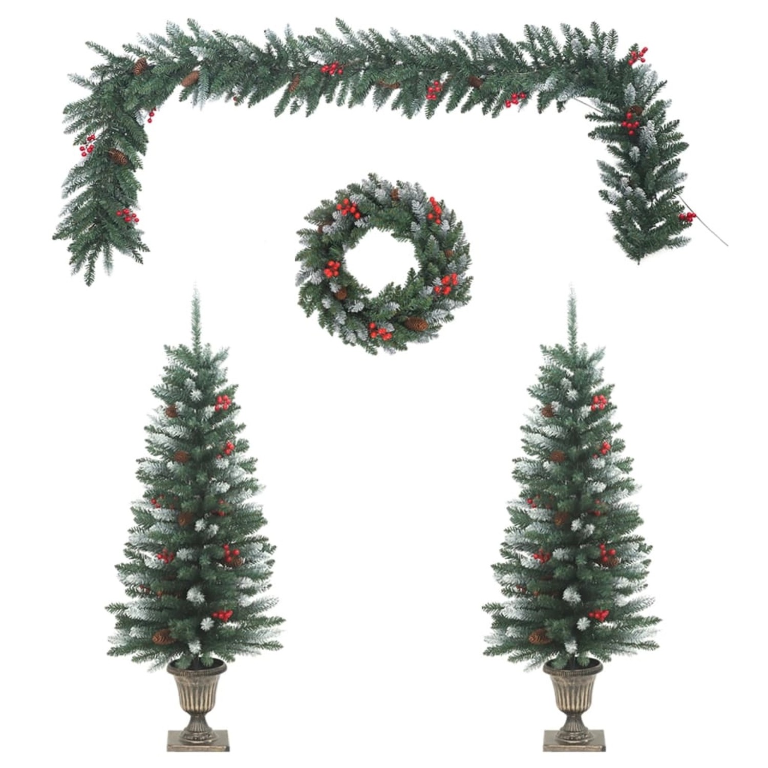 furnicato 4-tlg. Türschmuck-Set für Weihnachten PVC