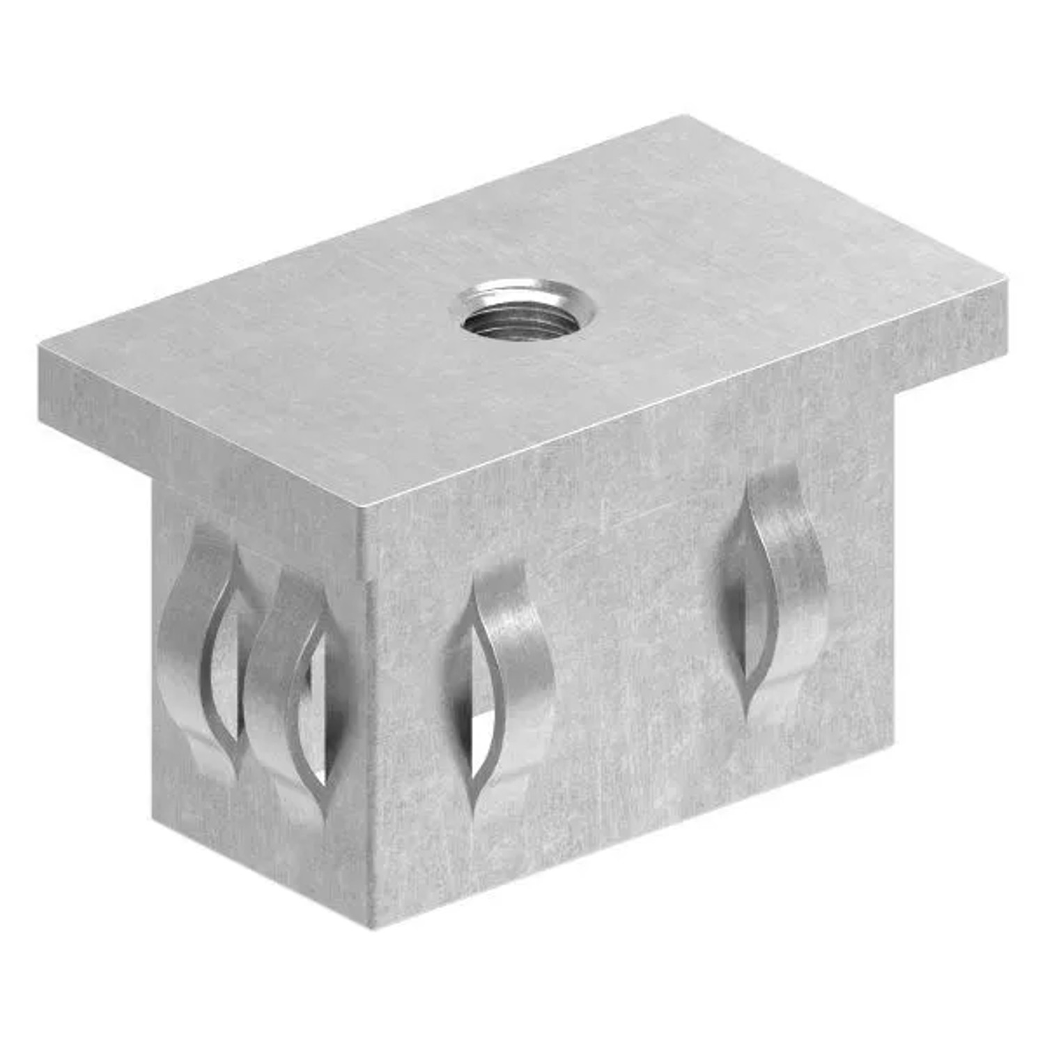 FeNau Stahlstopfen Flach Mit M8 Für Rohr 50x30x2,0-3,0 mm Stahl S235JR Roh