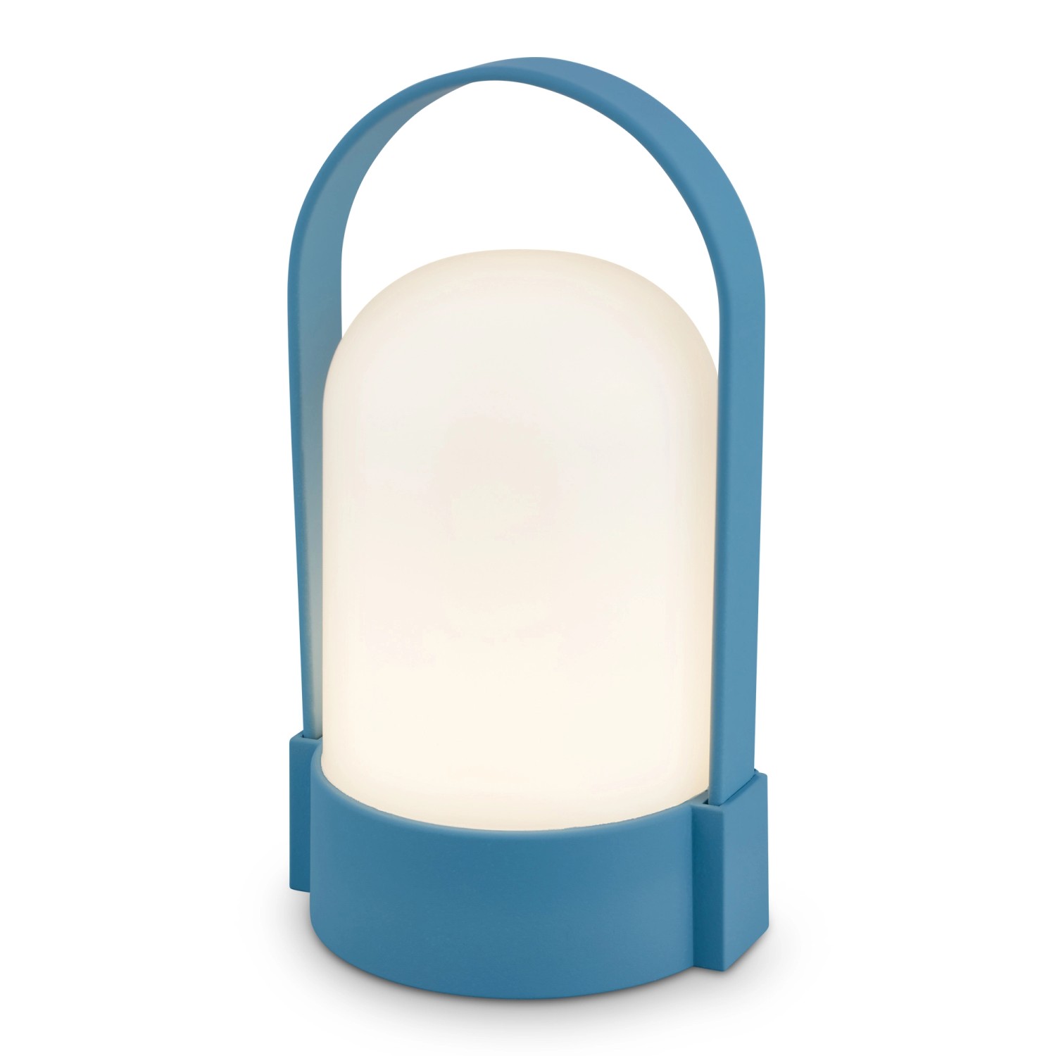 Brilo Akku-LED-Tischleuchte Blau Ø 8,5 cm x 15,5 cm