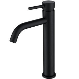 AICA Wasserhahn Schwarz Bad Hoch Waschtischarmatur Auslauf Höhe 195mm Waschbecken Armaturen 304 Edelstahl Einhebelmischer Mischbatterie