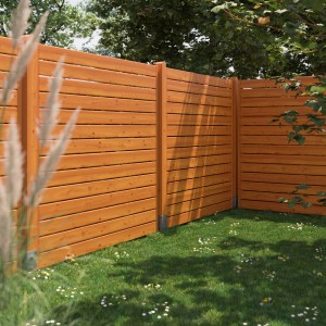 Lackiertes Sichtschutzzaunelement Faro aus Pinie, 180x180 cm, für den Garten.
