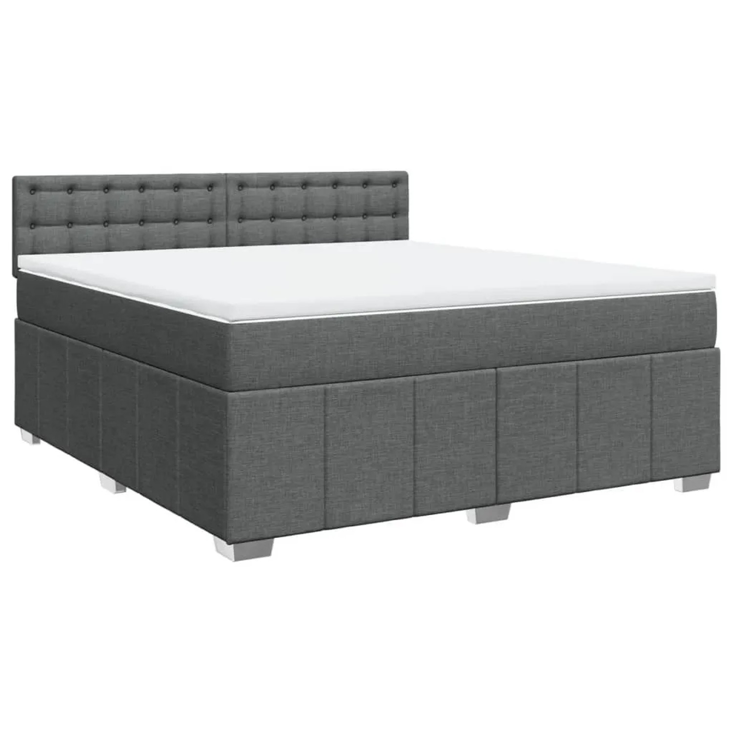 vidaXL Boxspringbett mit Matratze Dunkelgrau 180x200 cm Stoff 3287162 günstig online kaufen