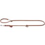 Verstellbare Hunter Führleine Round & Soft München aus Leder, cognacfarben, 2 m lang.