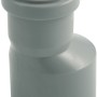 Graues Marley HT-Übergangsrohr, exzentrisch, DN 110/75 für Abwasserleitungen.