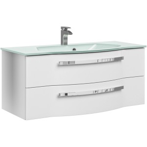 Pelipal Waschtisch Serie 4005, 117 cm, Polarweiß, mit zwei Schubladen und Softclose.