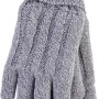 Grau melierte Heat Holders Damen Handschuhe S/M mit Rippbündchen und Zopfmuster.