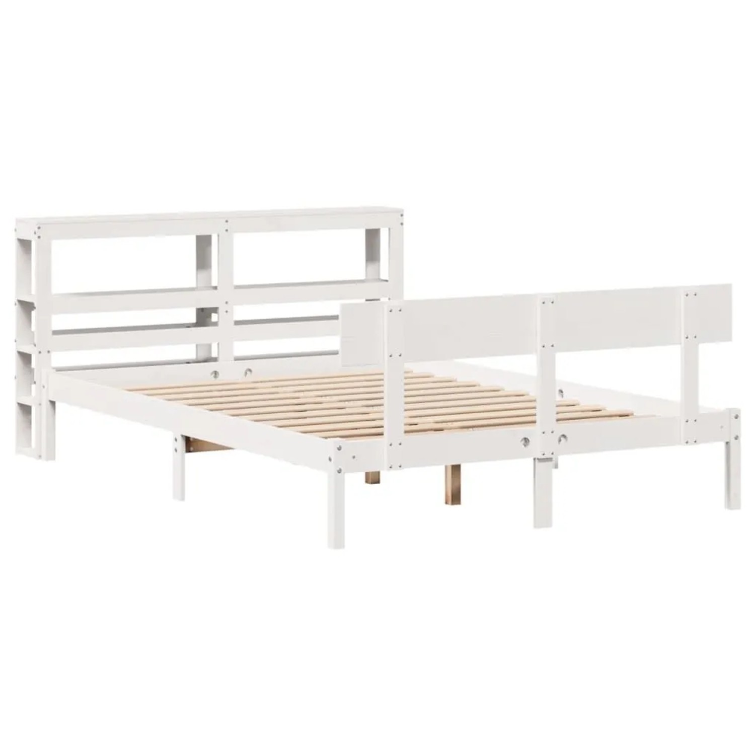vidaXL Massivholzbett ohne Matratze Weiß 135x190 cm Kiefernholz 3305791 günstig online kaufen