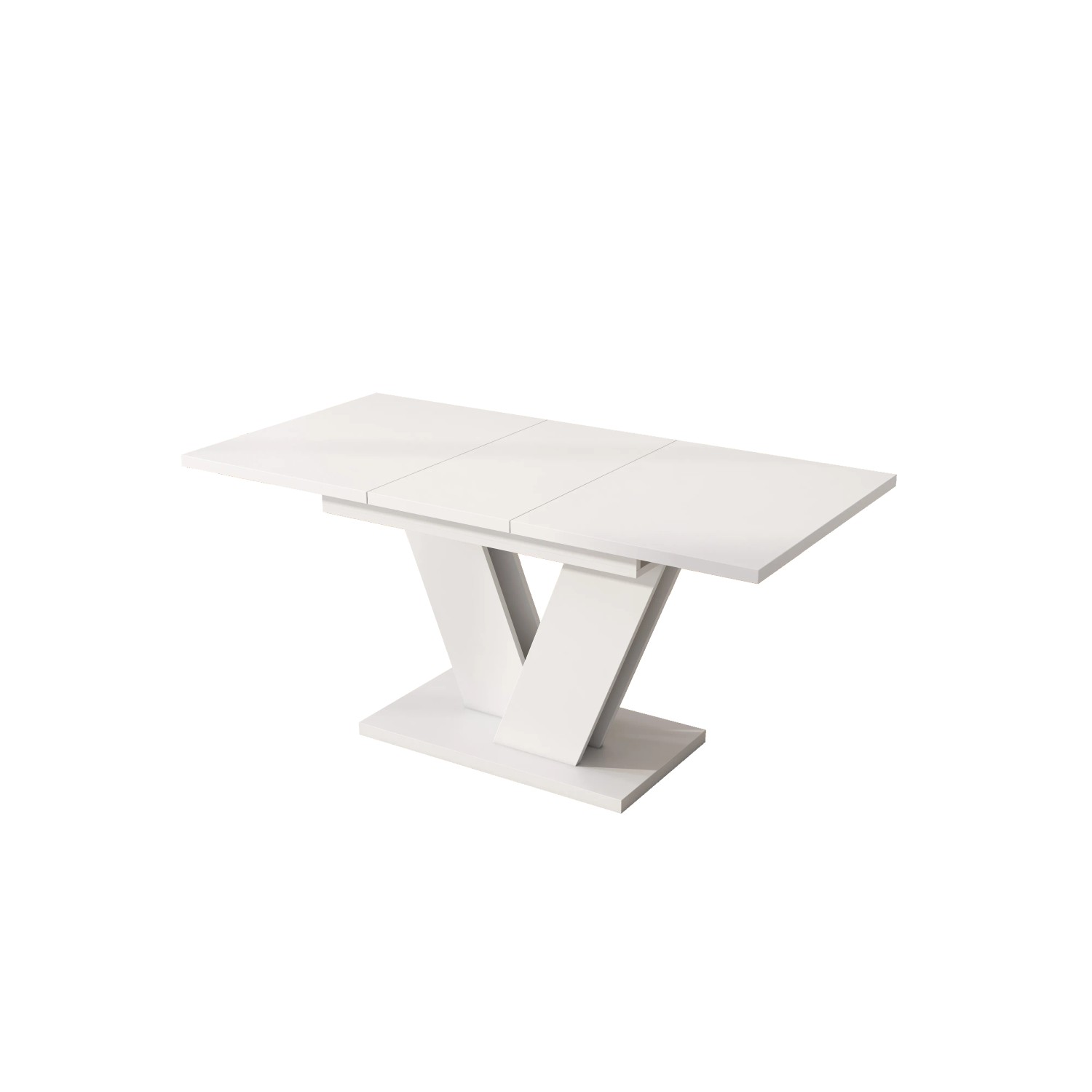 Merax Ausziehbarer Esstisch 120 160 cm V Gestell Weiß 4 Bis 6 Personen