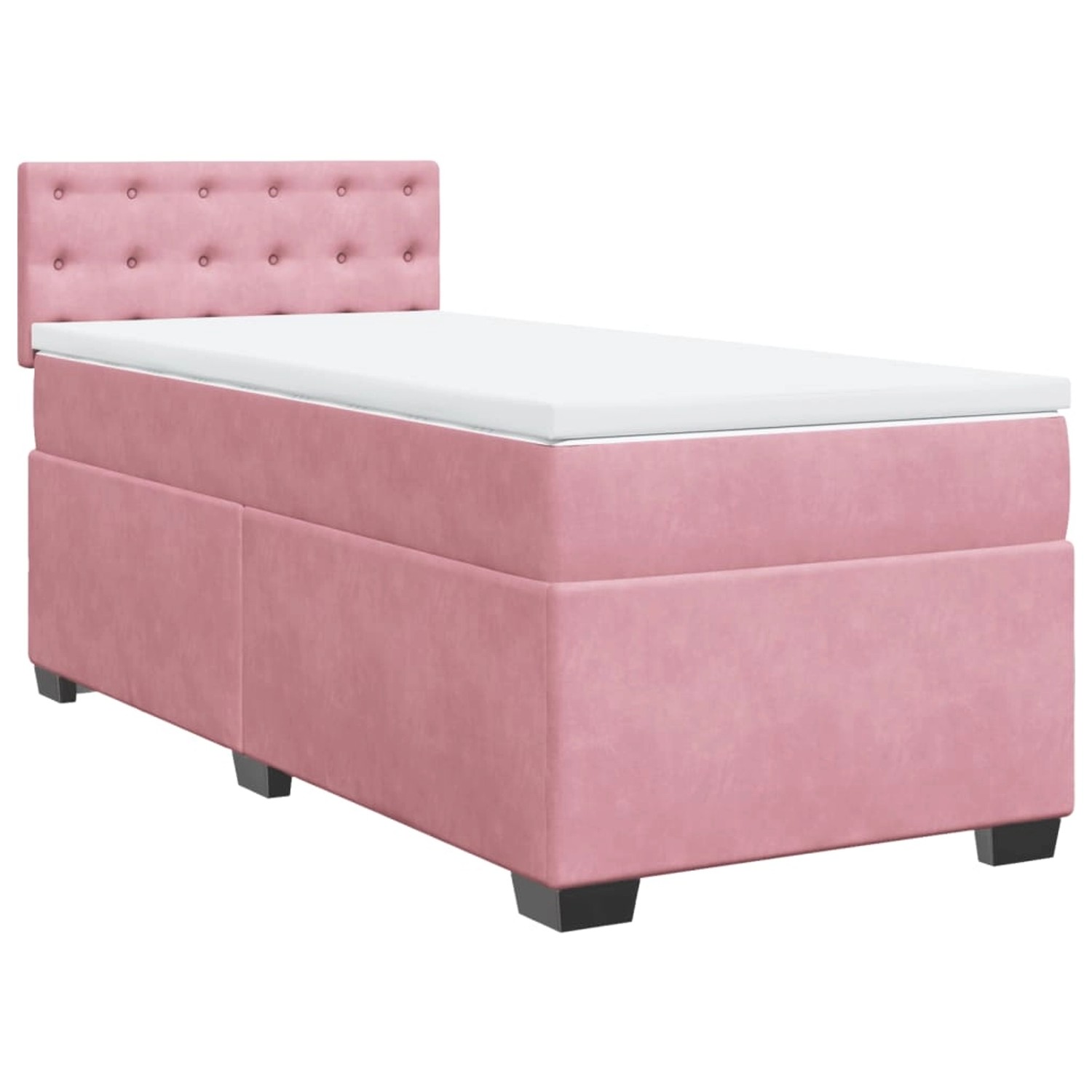 vidaXL Boxspringbett mit Matratze Rosa 100x200 cm Samt2105707 günstig online kaufen