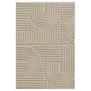 Beiger Ayyildiz Kurzflorteppich Art 1121 mit skandinavischem 3D-Relief, 140x200 cm.