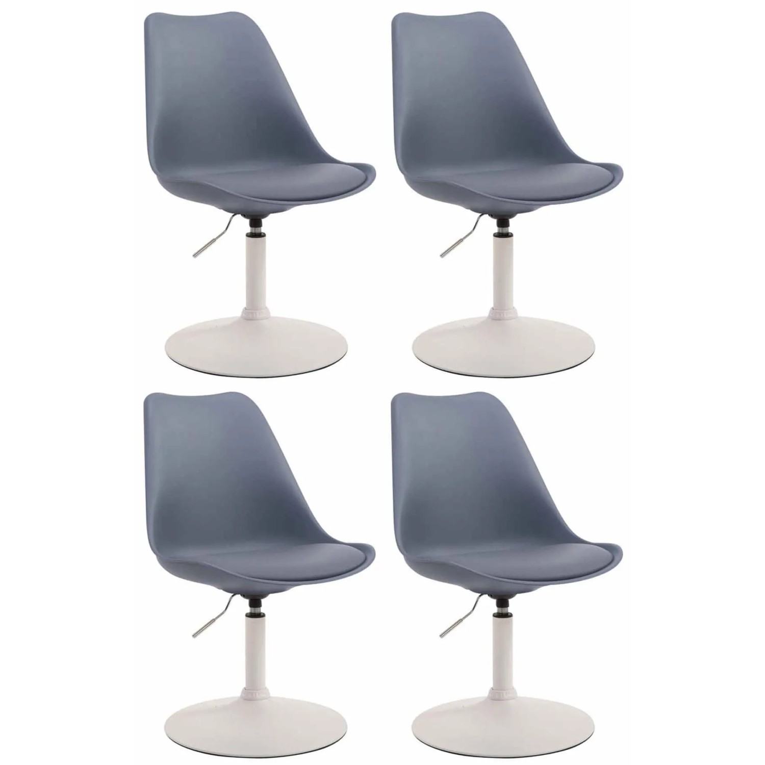 CLP 4er Set Esszimmerstühle Maverick Kunststoff Grau/Weiß