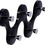 Schwarze Siro Hakenleiste mit 5 verchromten Haken, ideal für Garderobe und Bad.