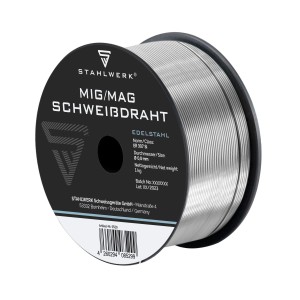 STAHLWERK Schweißdraht ER 307 Si, 0,8 mm, 1 kg Rolle. Edelstahl MIG MAG Draht für Schweißgeräte.