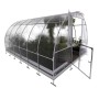 Klasika Gewächshaus 12m² mit Polycarbonat, Rohrrahmen, offene Tür. Ideal für den Gartenbau.