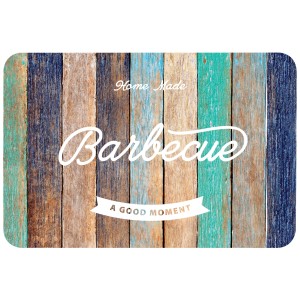 Buntes Venilia Tischset BBQ mit Holzoptik, rechteckig, 45x30 cm.